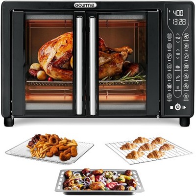 Sleek 1700W Toaster Oven Air Fryer with French Doors - 24L, Easy Touch Control