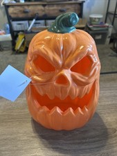 Jack O'lantern 12" Tall LED Light Up Halloween Spooky Pumpkin Decoration NWT
