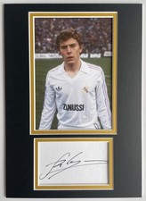 Emilio Butragueno Signed Autograph A4 photo display Real Madrid Football COA