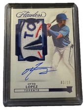 2022 Panini Flawless Rookie Sapphire 03/15 Otto Lopez #RPA-OL RPA Patch Auto RC