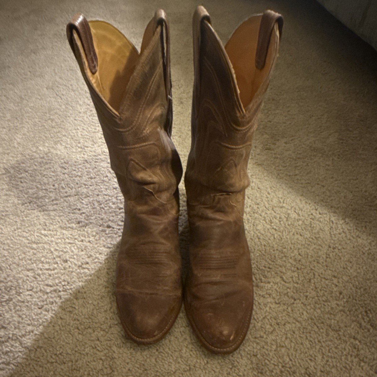 Tecovas Chestnut Brown Leather Western Zip Ankle Boots - Men’s 10.5, Width D The Dean Men main image 3