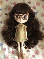NEO Blythe bambola parrucca capelli castani 1/6 BJD corpo articolato pelle bianca occhi grandi 4 colori