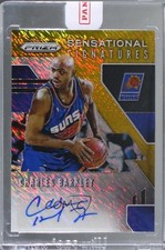 2019-20 Panini Prizm FOTL Gold Shimmer 6/10 Charles Barkley #SS-CBK Auto HOF ow1
