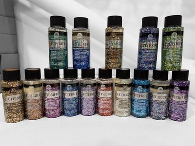 FolkArt Glitterific Paint - ** Auflösung ** gemischte Farben Packung (15 x 2oz / 59ml)