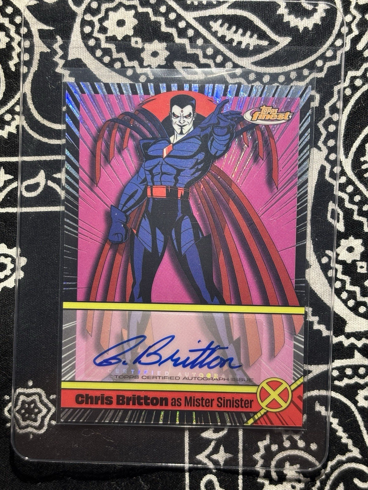Chris Britton As Mister Sinister 2024 Topps Finest X-men '97 Auto Autograph