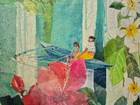 JUDY SCHROEDER, Moorea, French Polynesia, Papetoai Church, Watercolor / Collage — photo 7