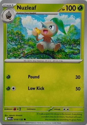 014/132 NUZLEAF COMMON MEGA EVOLUTION POKEMON KARTE