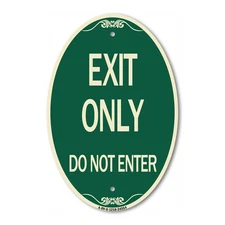 SignMission Designer Series Sign - Exit Only Do Not Enter 12" x 18" Metal Sign