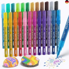 24 Glitzerstifte 0,7 mm Metallic Marker Stifte Wasserfest Magische Stifte
