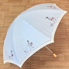 Burberry Dog Walk Umbrella UV Foldable Light Blue Nova Check Authentic