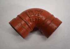 Gemlock 1-1/2" Fig F105 90° Elbow Short Plumbing Piping Single Unit Orange