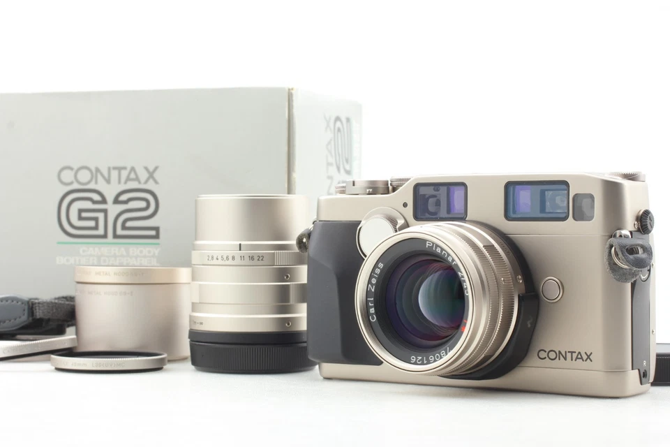 Lente limpia [COMO NUEVA] CONTAX G2 35 mm cámara fotográfica con lente 45 mm 90 mm de JAPÓN Foto 2 de 4