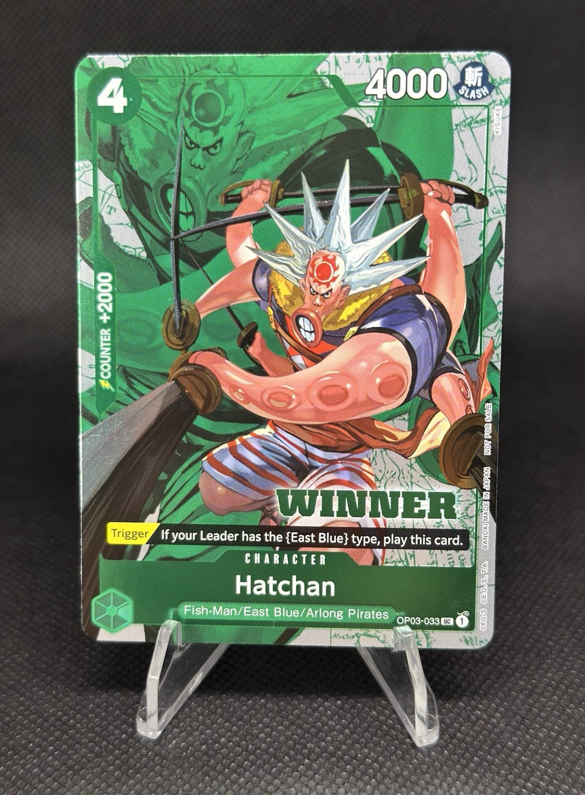 Hatchan Winner  One  Piece CCG OP03-033 Uncommon 4000 Power Character Bandai