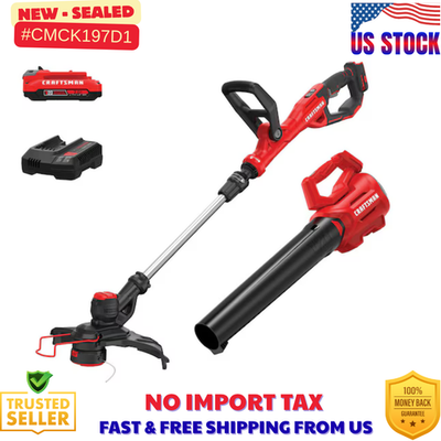 #ad Craftsman CMCK197D1 20V Combo Kit Cordless String Trimmer amp; Leaf Blower $119.99