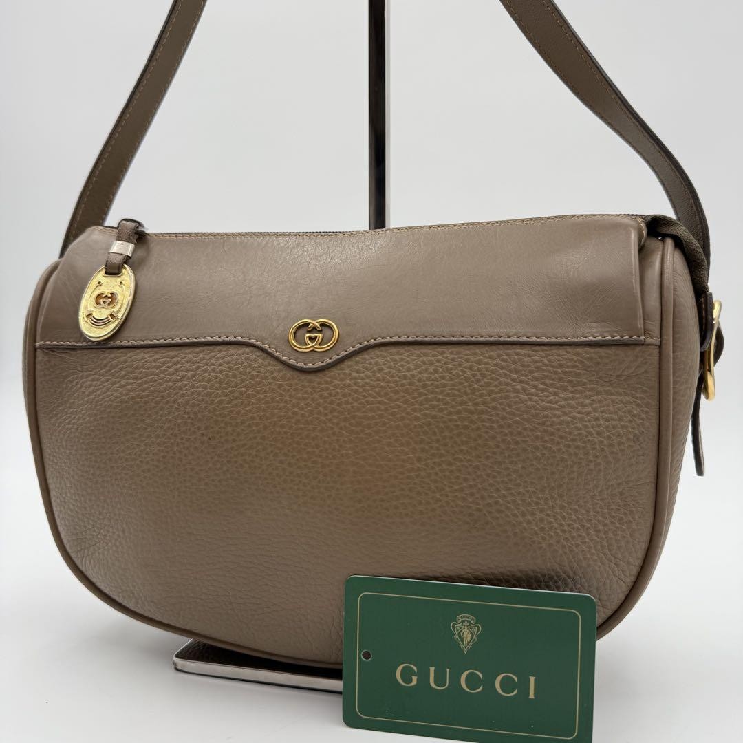 Gucci Sherry Line Leather Half Moon Shoulder Bag Preowned-image