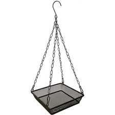 Hanging Bird Feeder Tray with Metal Mesh Seed Platform Outdoor Garden Decoration
