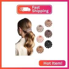 6Pcs Bird Nest Magic Hair Clips Hair Nest for Bun Strong Ponytail Holders Hair A