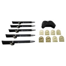 Lot Goodies Pub – 5 stylos Xbox One X, 8 Pin's Xbox Live, 1 Gomme manette Xbox