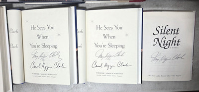 SIGNED Mary Higgins Clark HC Book Lot Of 17 All Around Town Meet Again Moonlight