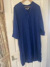 Hobbs blue tunic viscose midi Dress size 14 RRP £156