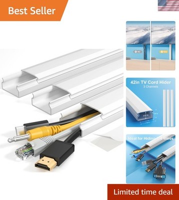 Cable Raceway Wire Cover - 42in Self-Adhesive Hider for Tidy Home Entertainment