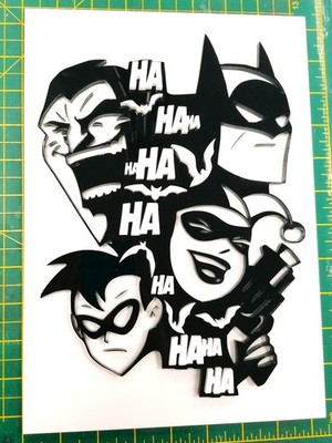Lasergeschnittenes, geschichtetes Acryl Batman Art A4