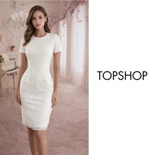 Top Shop Woman’s Ivory Lace Mesh Dress Shift Dress Size 2