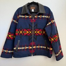 VTG Pendleton Originals Southwestern Wool Zip Jacket in Blue XL