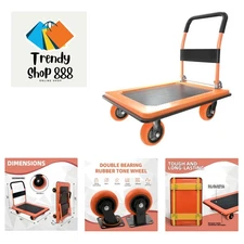 Platform Truck Heavy Duty Cart,1100Lbs Hand Truck Push Cart Dolly with 5'' 36...