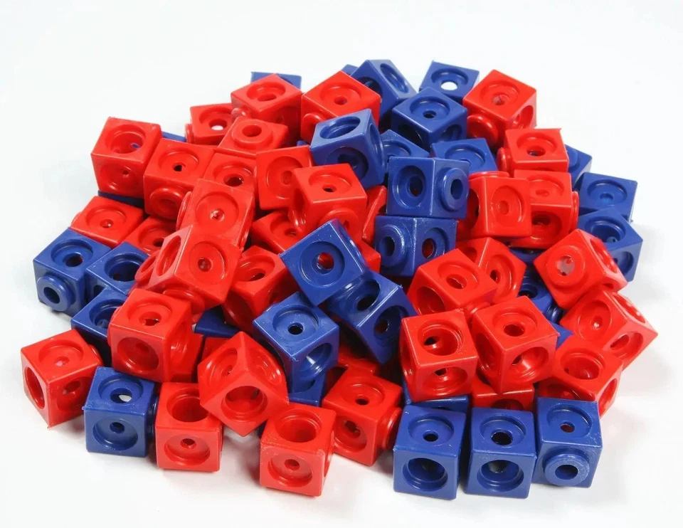 100 Steckwürfel rot/blau 1,7 cm Deutsch 2021 Handelsagentur Sieboldt