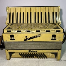 Vintage Scandalli Cameo Piano Button Accordion Music. Comes With Case