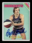 1975-76 Topps ABA #258 Byron Beck signed autograph VGEX to EX BXCP66