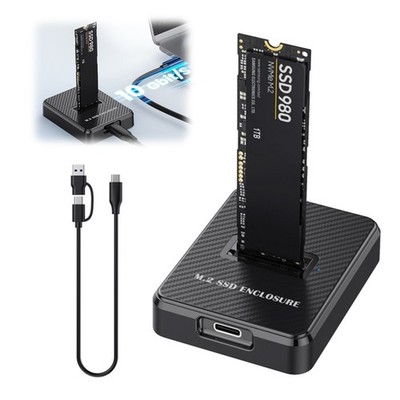 Externes M.2 NVMe SATA SSD Gehäuse USB C 3.2 Gen 2 Adapter für Windows Mac OS