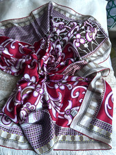 Tuch Halstuch  100% Seide Roeckl multicolour paisley 130 cm x 130 cm, ungetragen