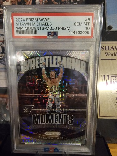 2024 Wwe Prizm Hbk Shawn Michaels Wrestlemania Moments Mojo /25 Psa 10