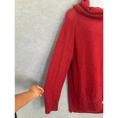 Coldwater Creek Red Cowl Neck Sweater Women's 1X Wool Blend Relaxed Fit - Bild 5 von 14