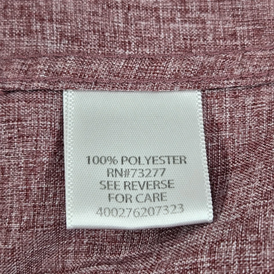 Croft & Barrow Men Button Up Shirt L Red Utility Gorpcore Short Sleeve - Image 3 of 4