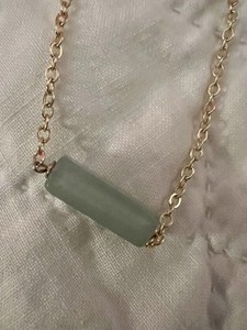 Authentic Gorgeous Woman’s Earth Goddess Jade Quartz 18 Inch Gold Plated Necklace