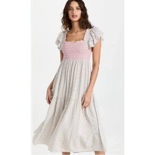 LoveShackFancy Burnley Ditsy Floral Smocked Ruffle Sleeve Cottagecore Dress M