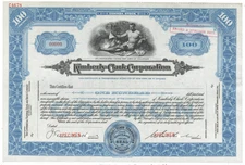 Kimberly-Clark Corporation. Stock Certificate.