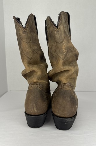 BOTAS VAQUERAS DURANGO Mujer 11” Slouch MARRÓN ENVEJECIDO PUNTA METAL PUNTERA BANDA 9 - Imagen 7 de 9