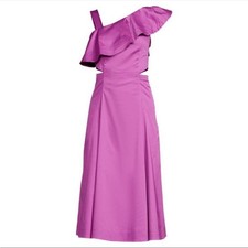 Veronica Beard Beilla Dress Violet one shoulder with cut out size 6