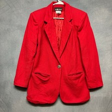 Vintage Sag Harbor 100 Wool Blazer Womens Size 10 Decorative Button Grandma