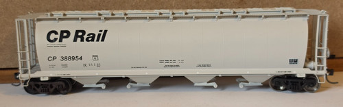 Tolva cubierta cilíndrica Canadian Pacific RR 4 bahías 388954 rueda de metal Kadee HO | Condition: Used