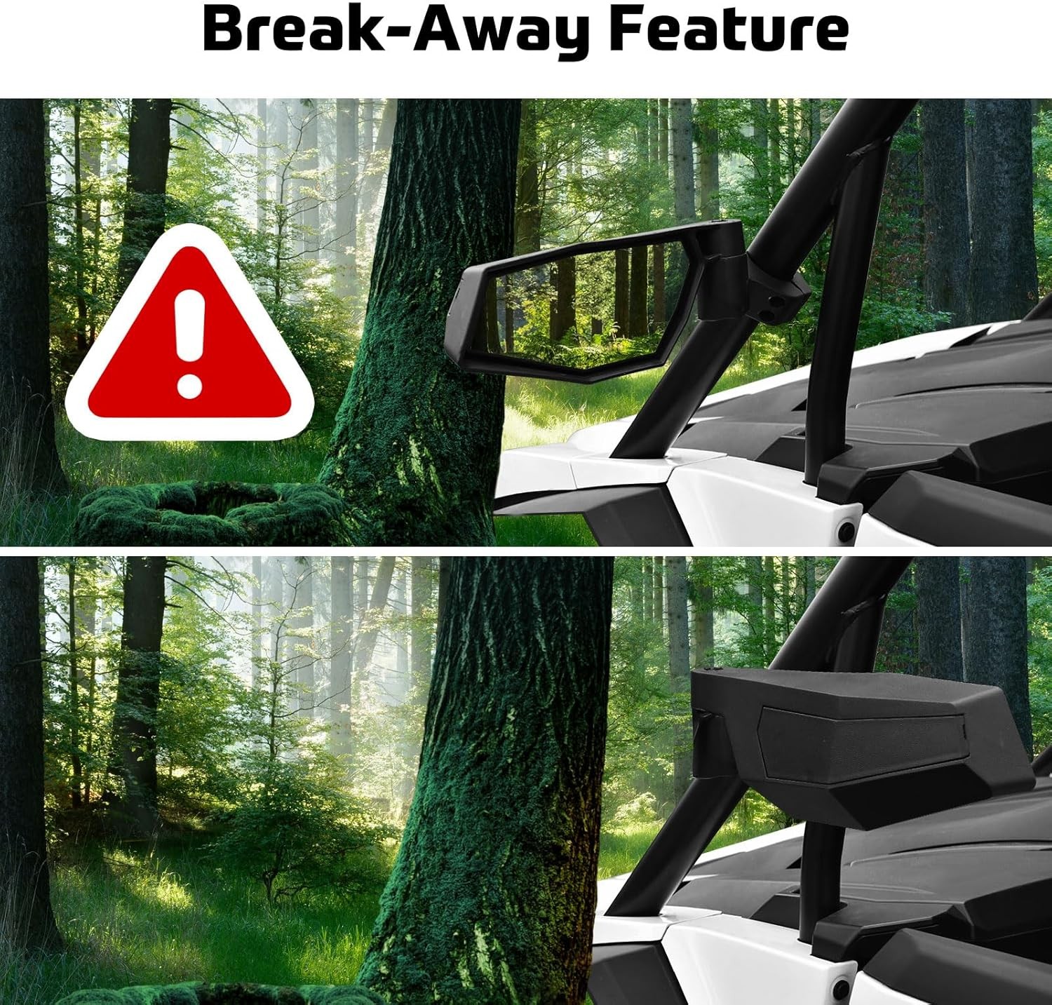 Side Mirrors for 2024-2025 Polaris RZR XP 1000, Adjustable Rear View Black 