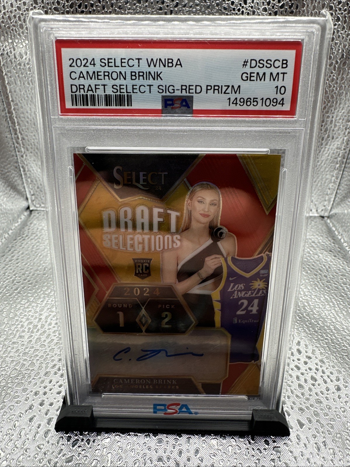 2024 Select WNBA - D.S. Signatures Cameron Brink #DSS-CB Red Prizm /99 PSA 10