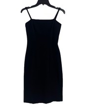 Guess Collection Black Pencil Dress 2 Sleeveless Classic Stretch Y2K Zip Nylon