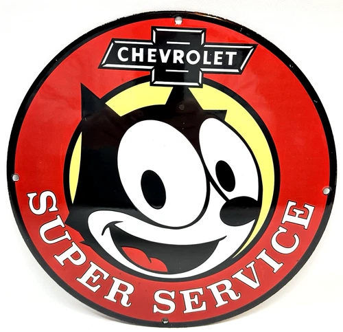 Chevrolet Super Service - Vintage Porcelain Sign - Advertising Americana