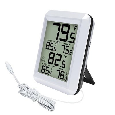 Urageuxy Digital Indoor Outdoor Thermometer Wired, White