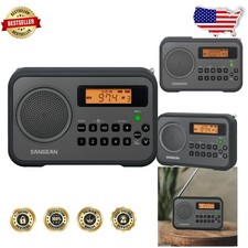 Portable AM/FM Digital Radio Alarm Clock, Backlit LCD, Dual Alarm, Gray/Black